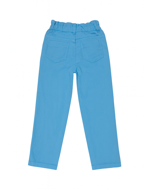 PANTALON BOLSILLO PARCHE NIÑA CELESTE