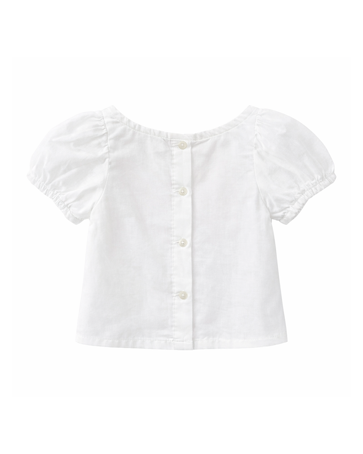 Blusa Niña Blanca con Moño Frontal Rosado