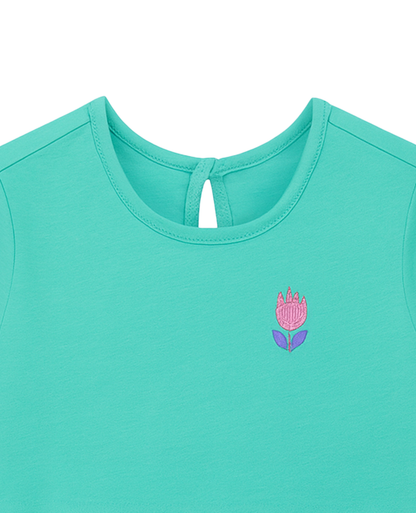 Vestido Infantil Multicolor con Tulipán