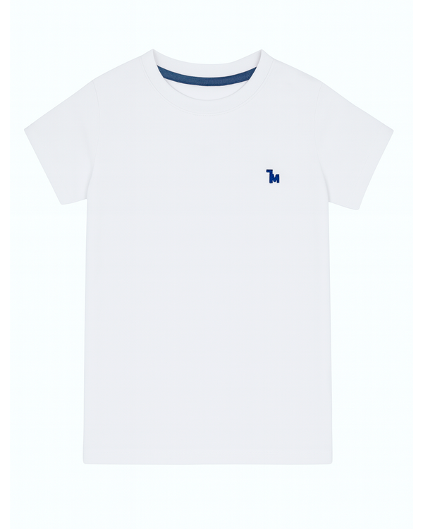 Camiseta basica para niño blanco