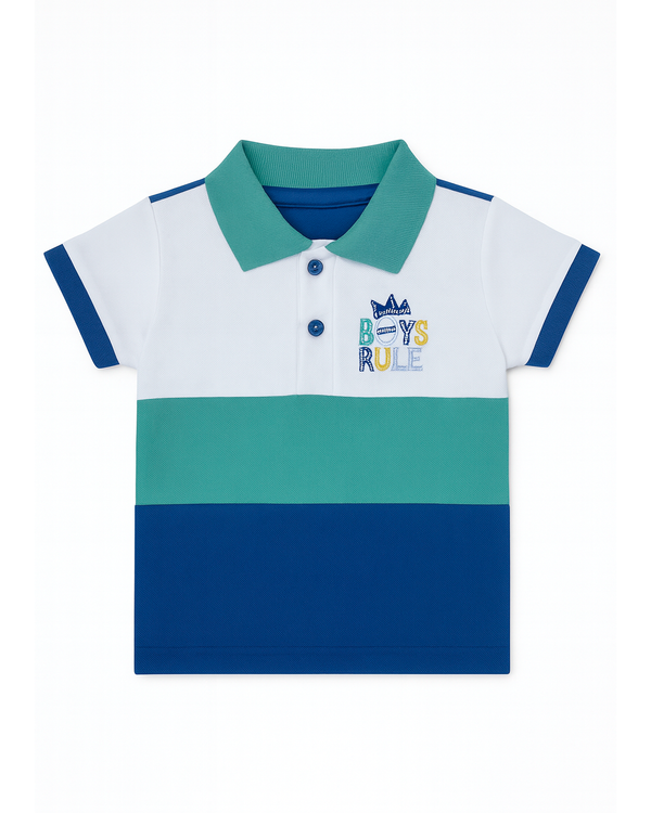 Camiseta polo para niño- Bloques de Color