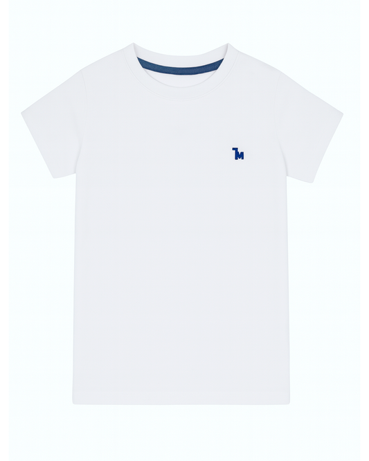 Camiseta basica para niño blanco