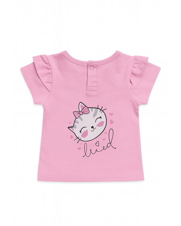 Blusa Rosada con Estampado de Gato