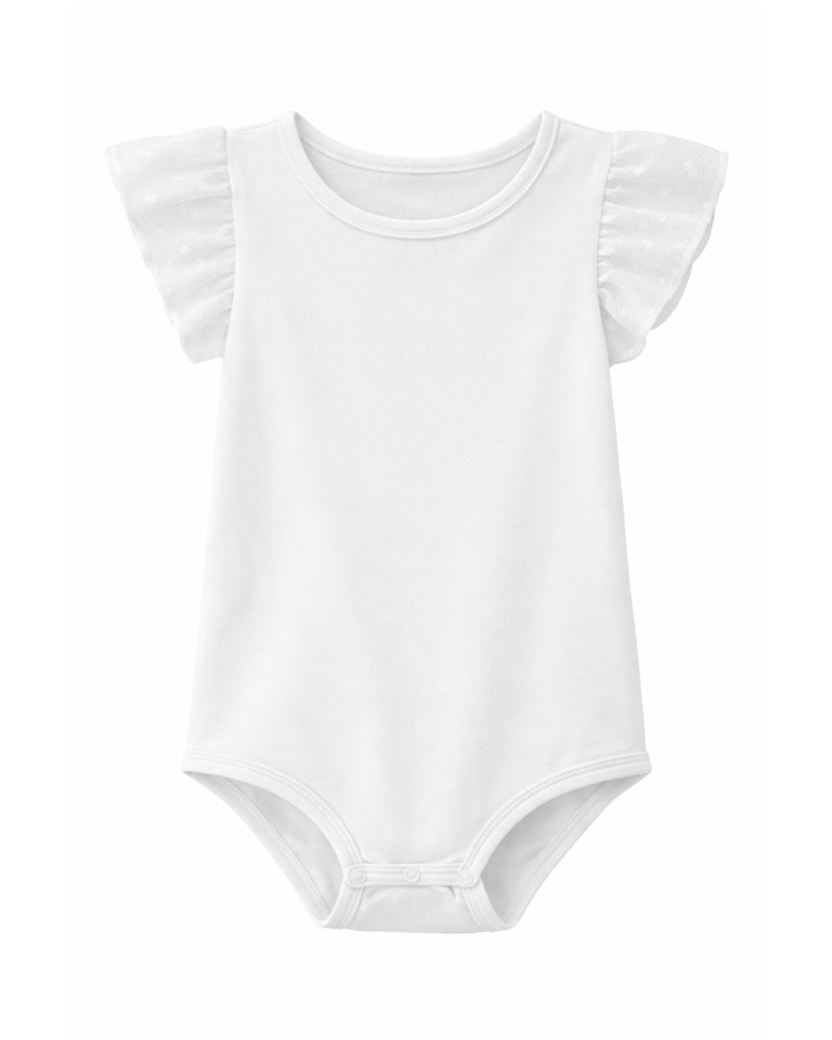 Body Blanco con Mangas de Volantes Texturizadas