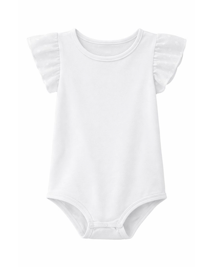 Body Blanco con Mangas de Volantes Texturizadas