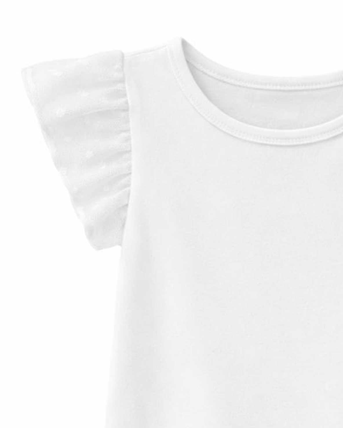 Body Blanco con Mangas de Volantes Texturizadas