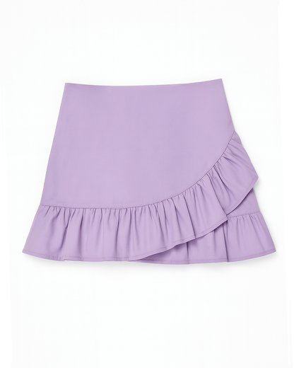 Minifalda Cruzada con Volantes - Lila