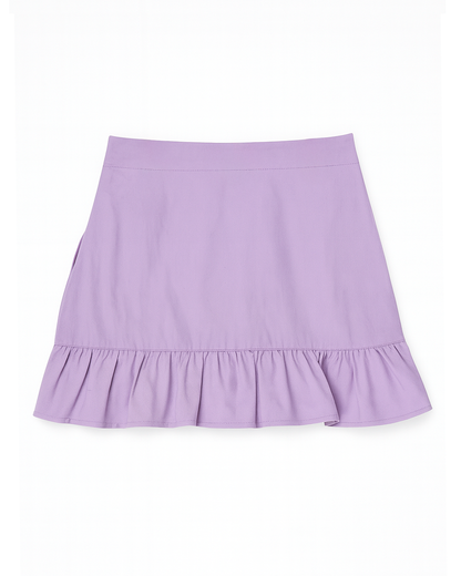 Minifalda Cruzada con Volantes - Lila