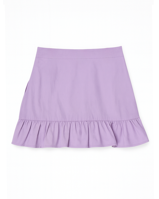 Minifalda Cruzada con Volantes - Lila