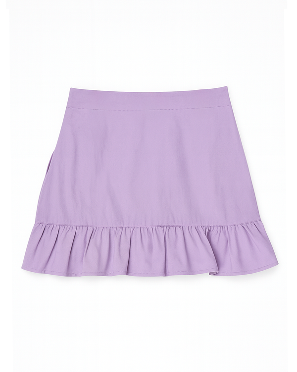 Minifalda Cruzada con Volantes - Lila