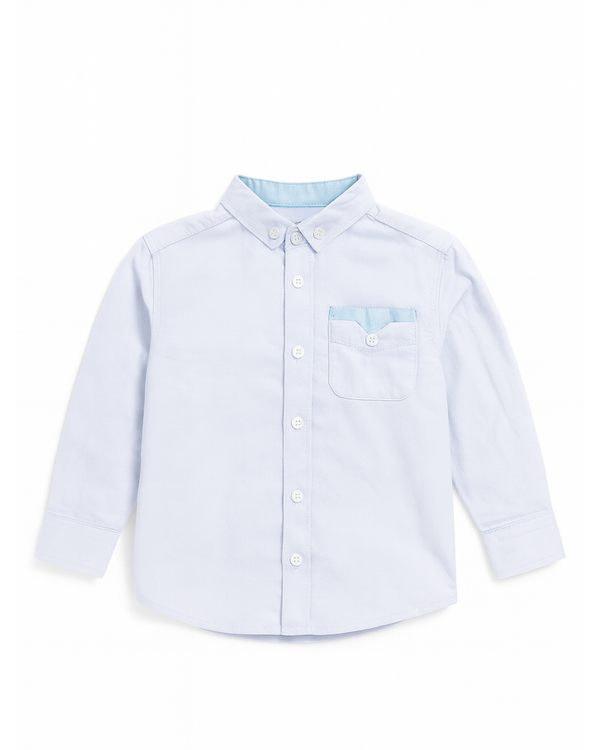 Camisa Blanca con Detalles en Azul