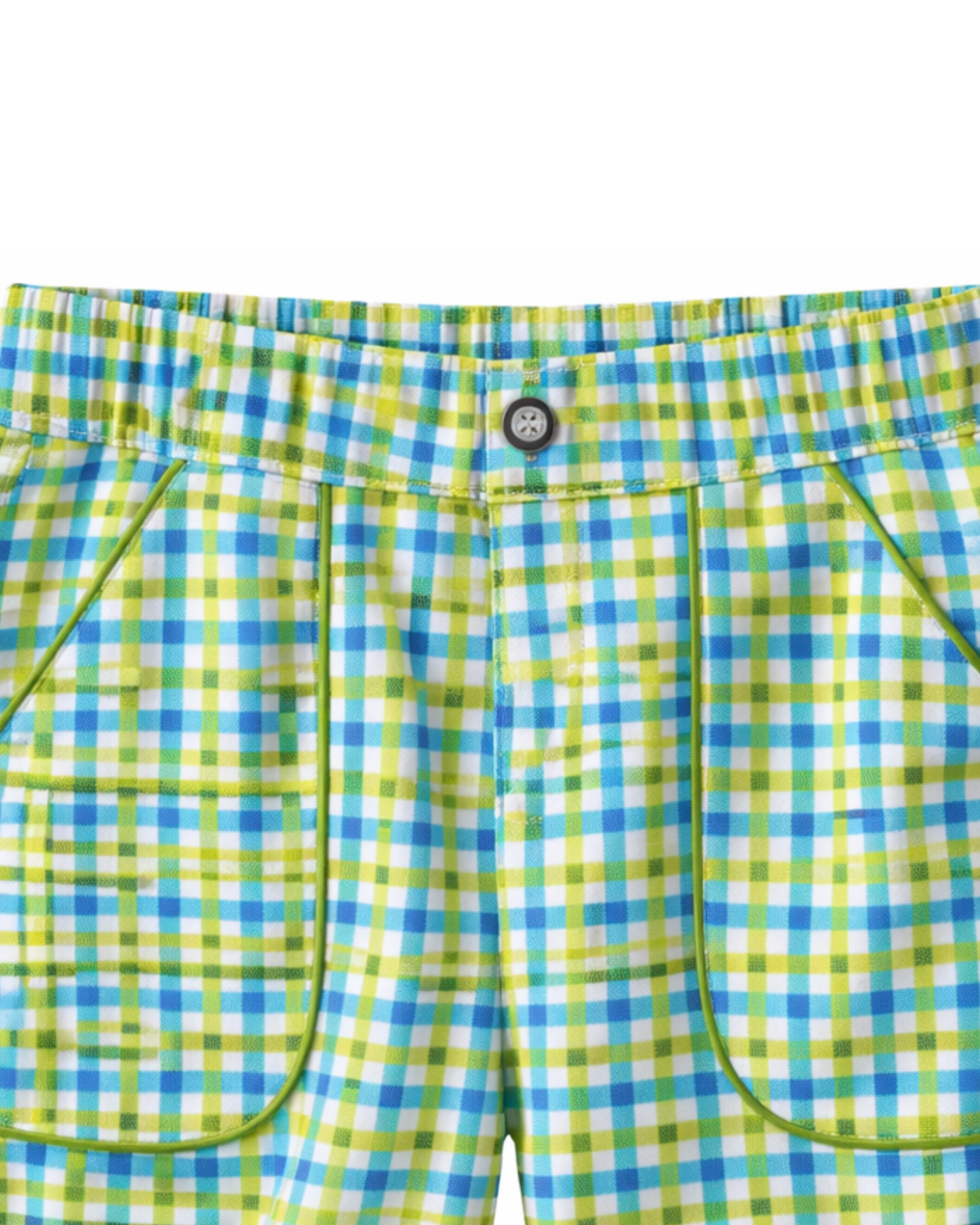 Bermuda Infantil a Cuadros Verde y Azul