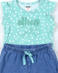 Conjunto para recien nacida niña menta