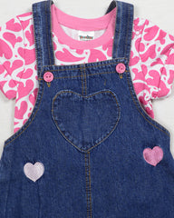 Conjunto para recien nacida niña corazones rosa