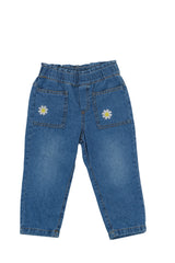 Pantalon para recien nacida niña Denim bordado