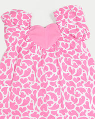 Vestido para recien nacida niña corazones rosa