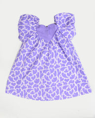 Vestido para recien nacida niña corazones uva