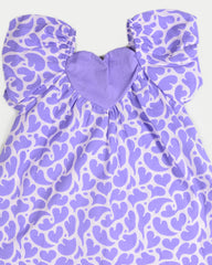 Vestido para recien nacida niña corazones uva