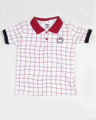 Polo para recien nacido niño cuadros rojos