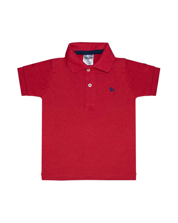 Polo básico para recien nacido niño Rojo