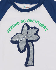 Camiseta para recien nacido niño azul verano