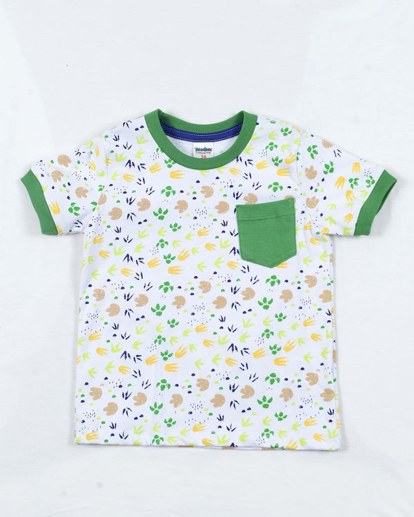 Camiseta para recien nacido niño huellas