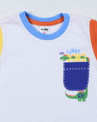 Camiseta para recien nacido niño blanco