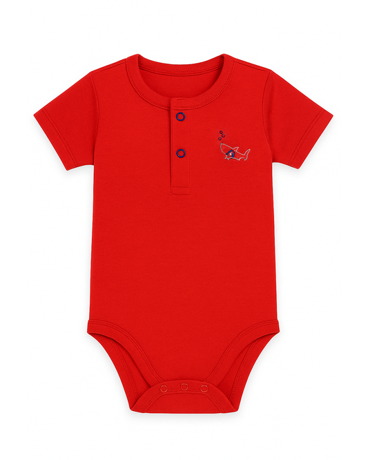 Body Manga Corta Bebe Rojo