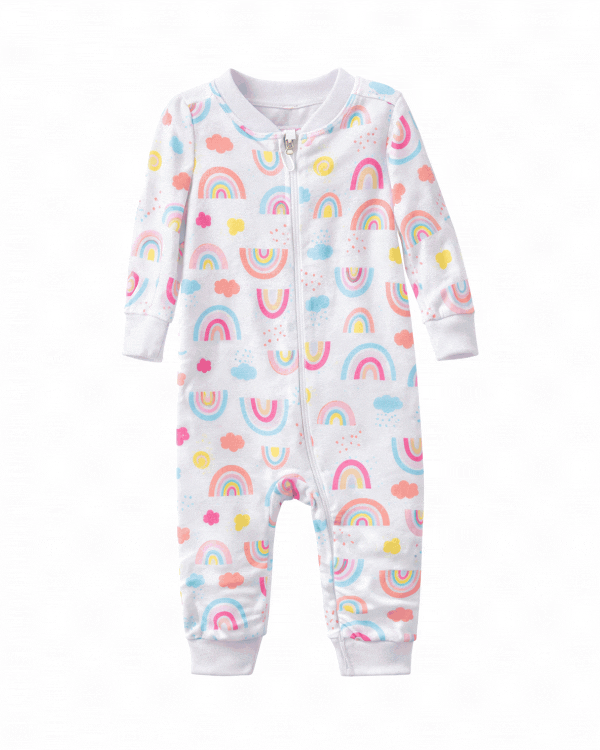 Pijama Enteriza para bebé niña con cierre Estampada
