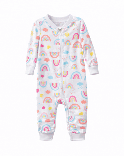 Pijama Enteriza para bebé niña con cierre Estampada