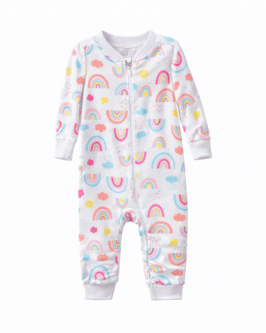 Pijama Enteriza para bebé niña con cierre Estampada