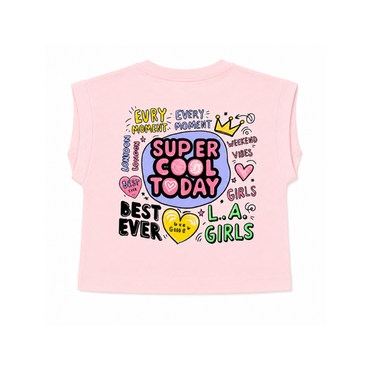 CAMISETA ROSA MANGA CORTA NIÑA - COLECCIÓN VIBRAS URBANAS