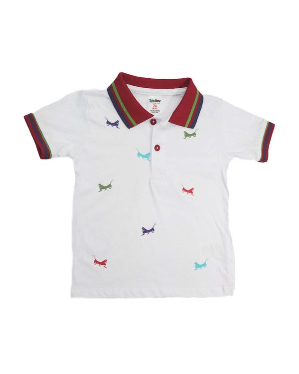 Polo para recien nacido niño Blanco