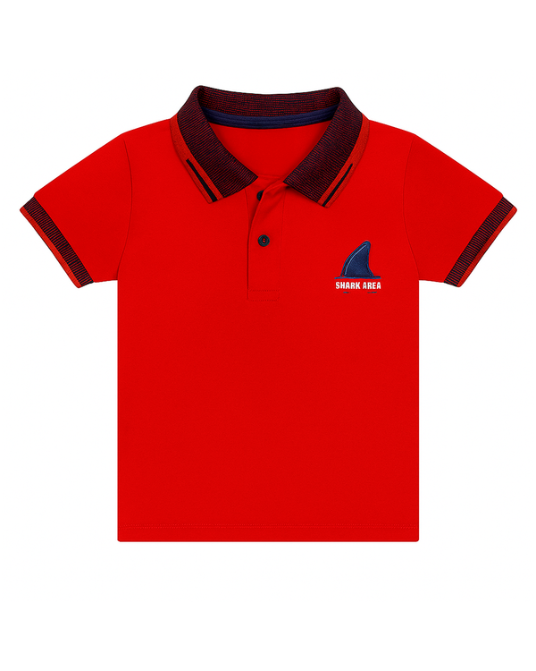 Polo Manga Corta Para Niño Rojo