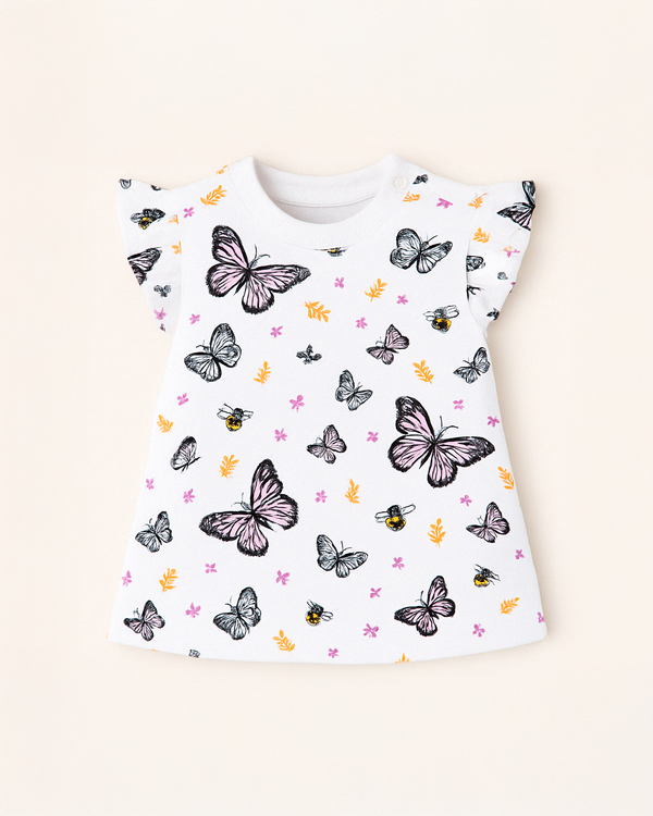 Blusa para niña manga corta blanca